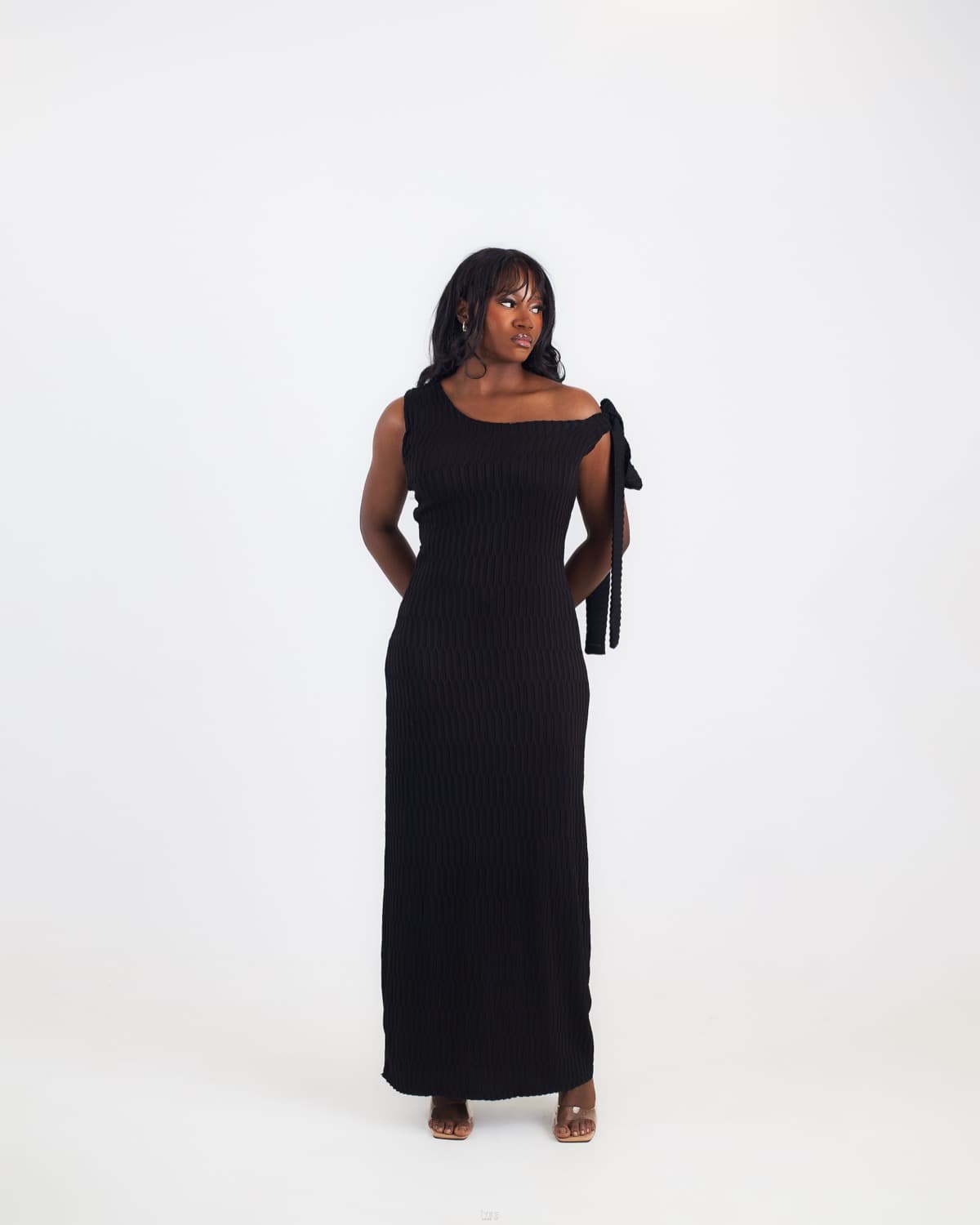 The Slip Dress — Black — back view