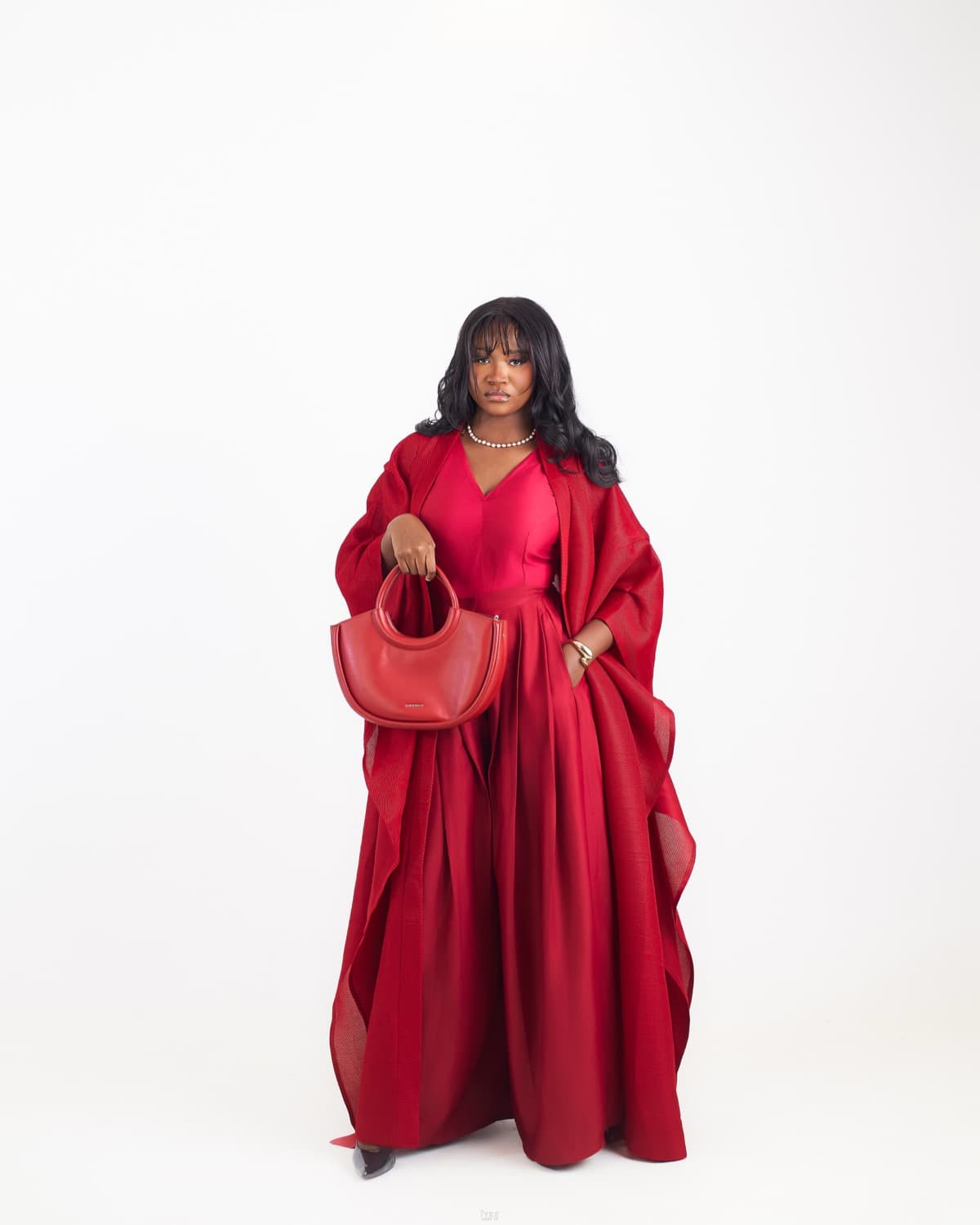 The Cape Dress — Crimson
