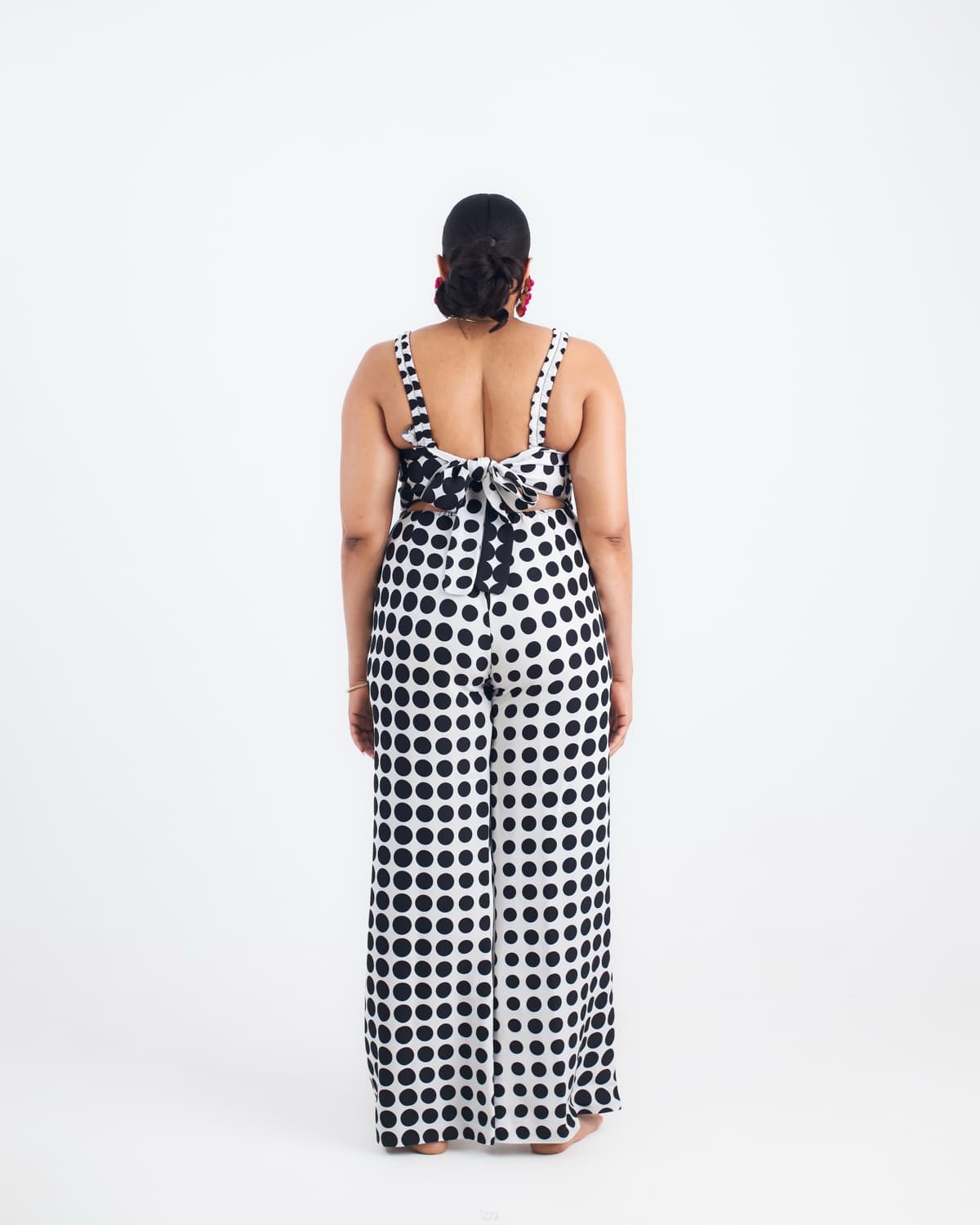 The Polka Wrap Dress — back view